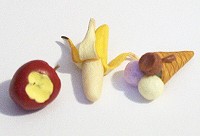 Eishrnchen, Banane, kandierter Apfel